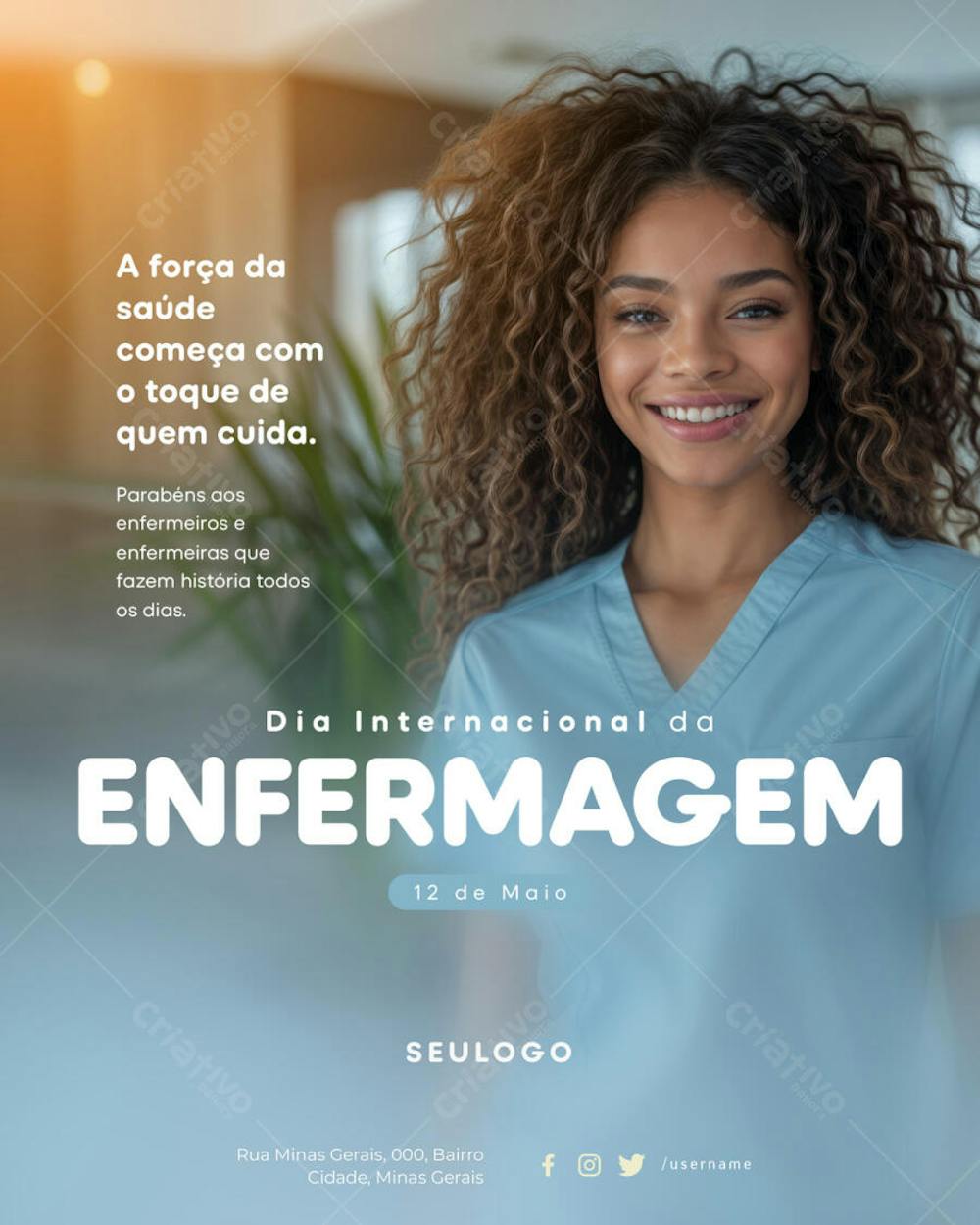 Psd editável • 12 de Maio - Dia internacional da enfermagem Dia do Enfermeiro 04-25 - 1 (2)