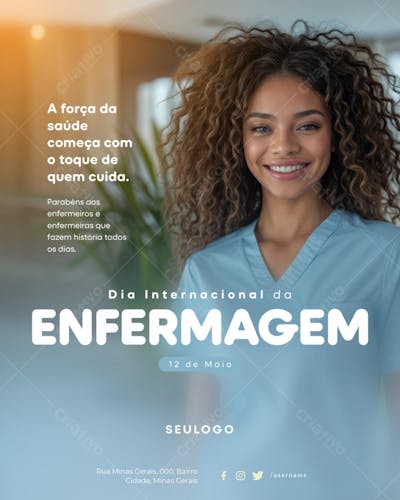 Psd editável • 12 de Maio - Dia internacional da enfermagem Dia do Enfermeiro 04-25 - 1 (2)