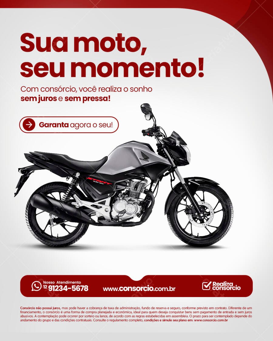 Flyer Consórcio Moto PSD Editável