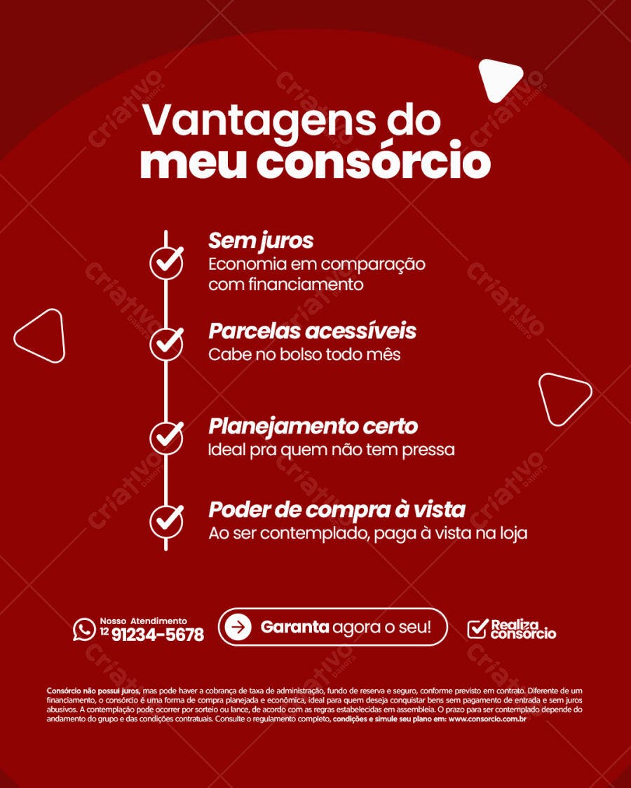 Postagem Consórcio Vantagens PSD Editável
