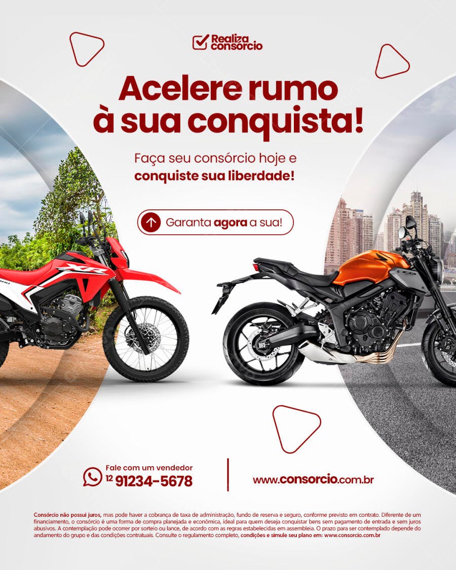 Flyer Consórcio de Motos PSD Editável