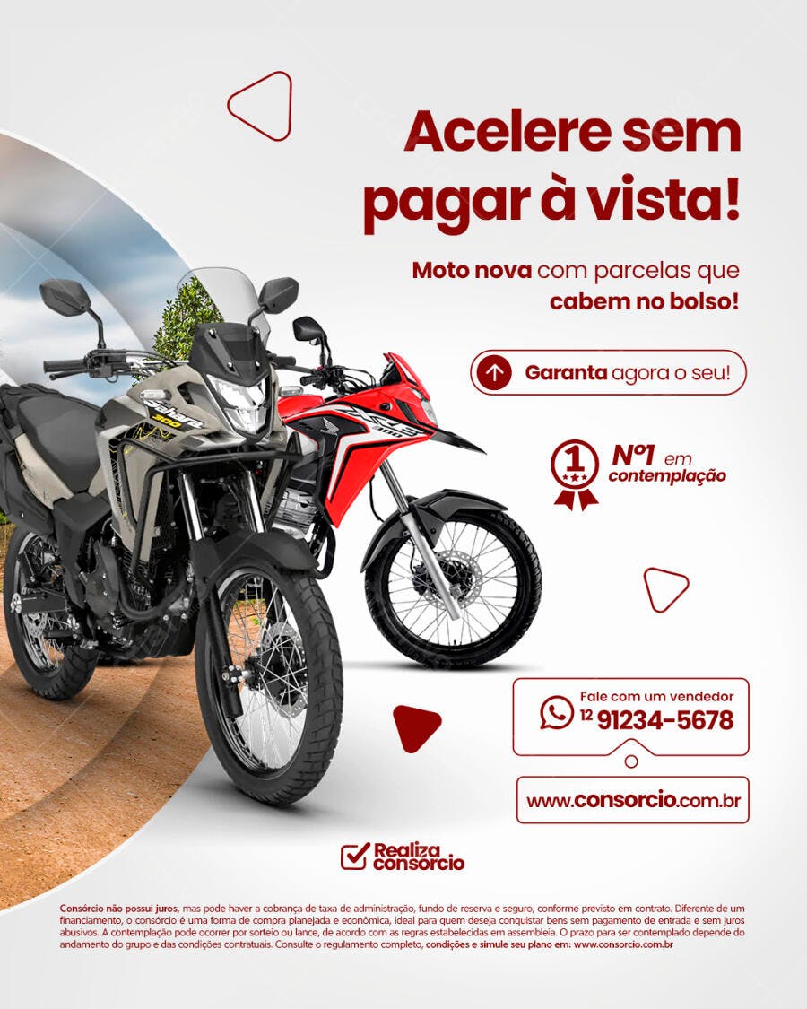 Flyer Consórcio de Moto Nova PSD Editável
