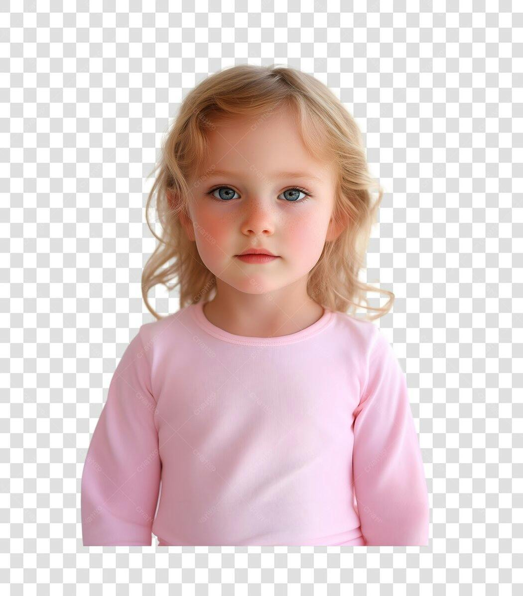 Foto de criança loira com olhos azuis PNG com fundo transparente