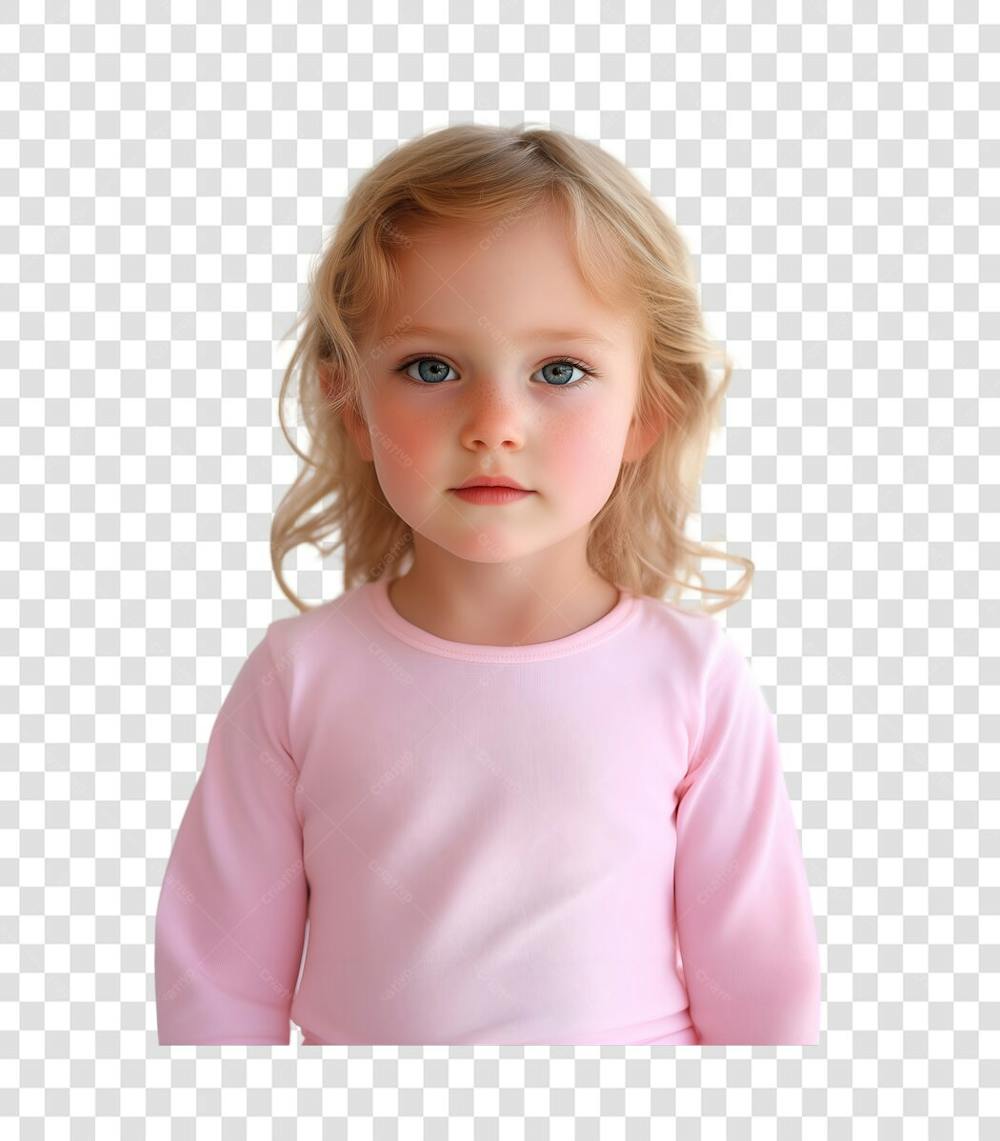 Uma garotinha usando blusa rosa
