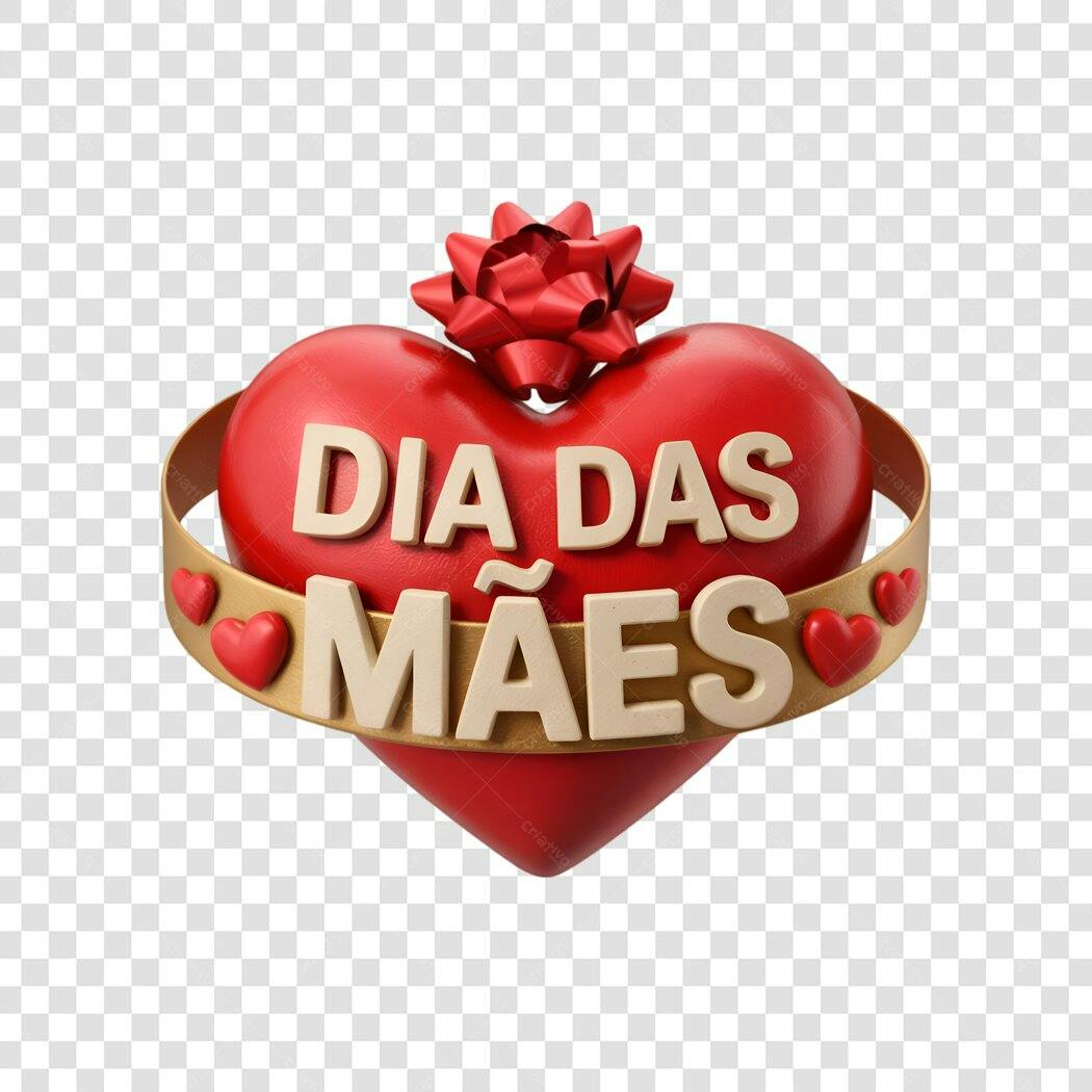 Post Instagram Dia das Mães Coração Vermelho PNG com fundo transparente