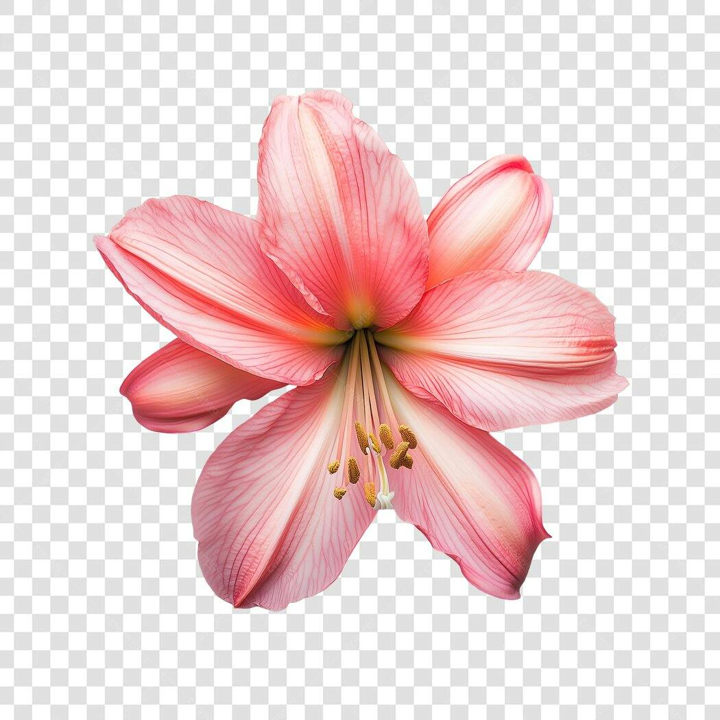 Flor Amarílis rosa PNG com fundo transparente