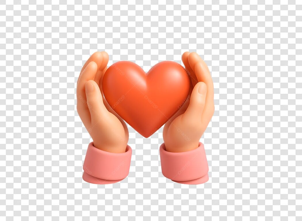 Post Instagram Dia dos Namorados Coração nas Mãos PNG com fundo transparente