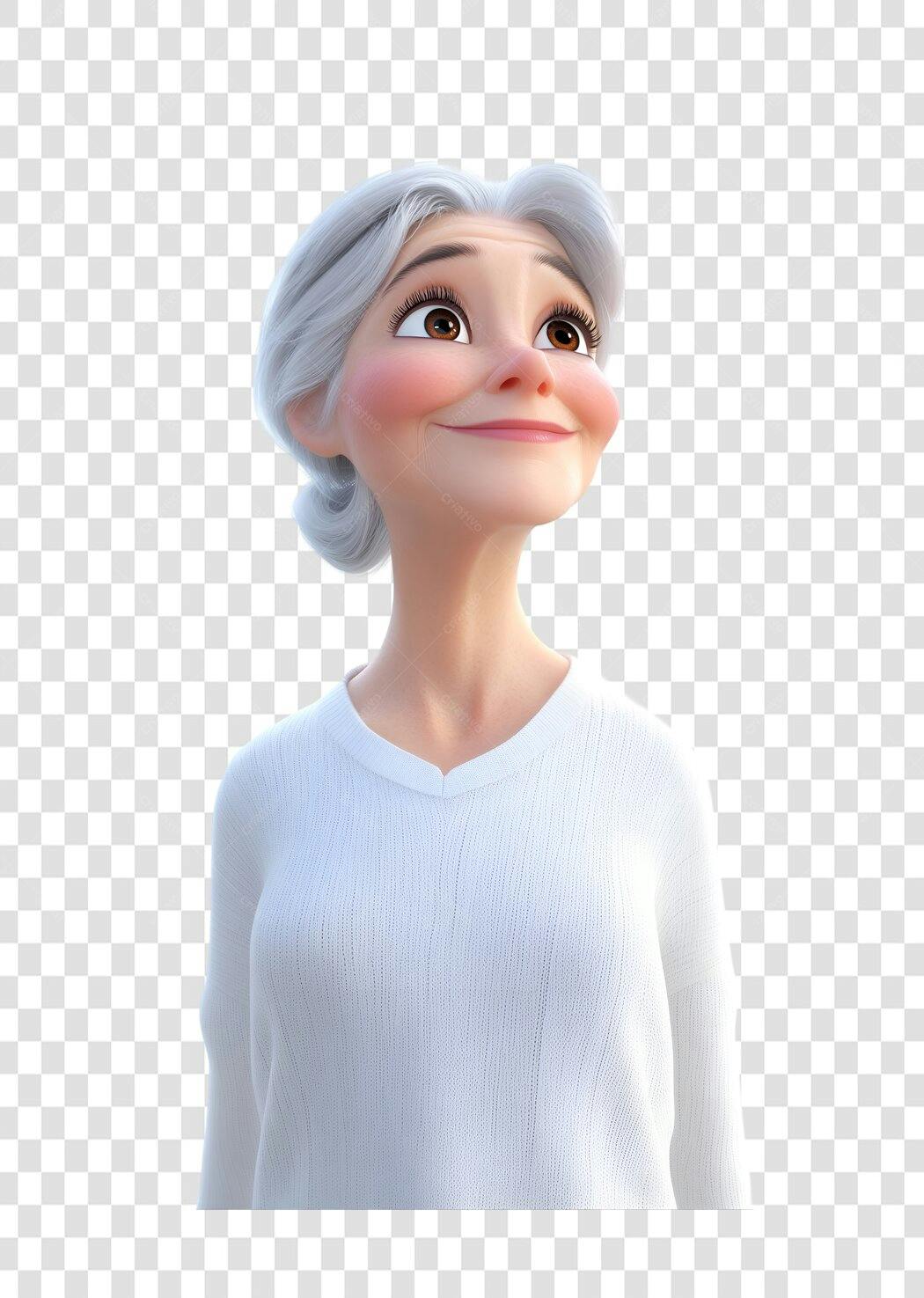 Avatar PNG Mulher Idosa com fundo transparente