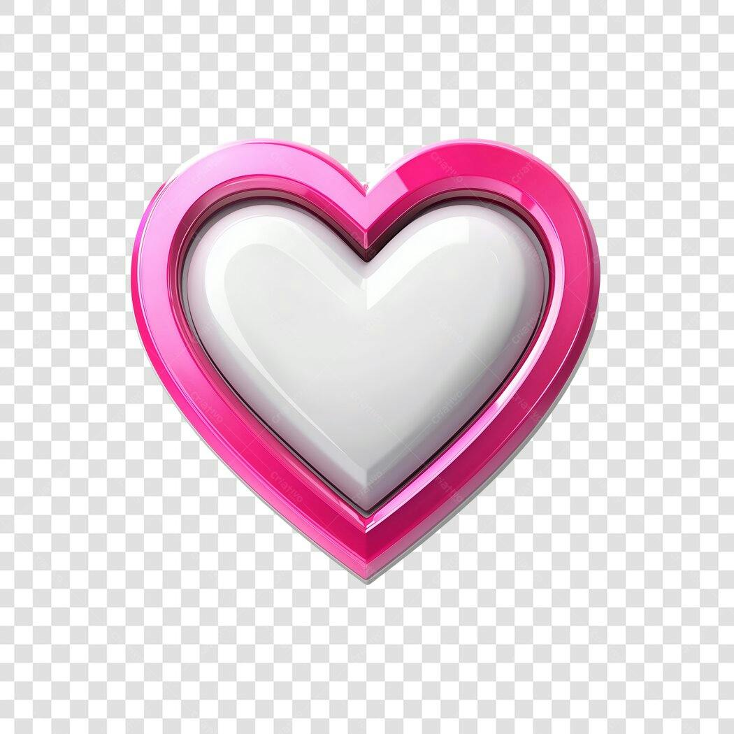 Ícone Coração Rosa PNG com fundo transparente