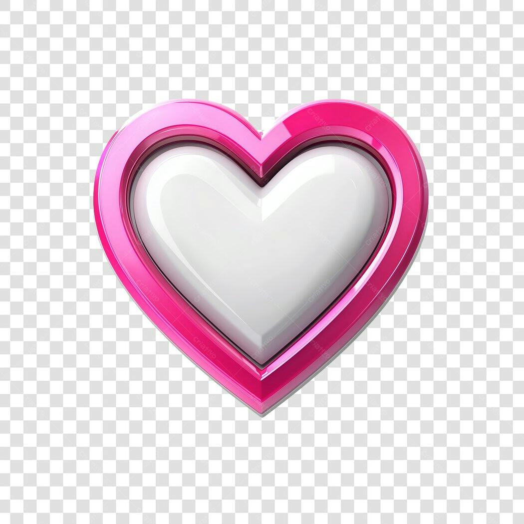 Ícone Coração Rosa PNG com fundo transparente