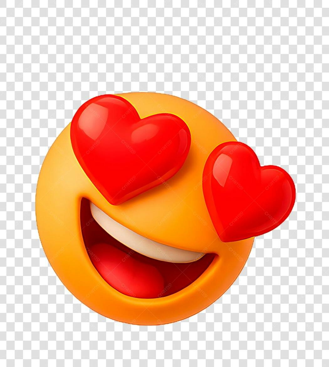 Emoji apaixonado PNG com fundo transparente