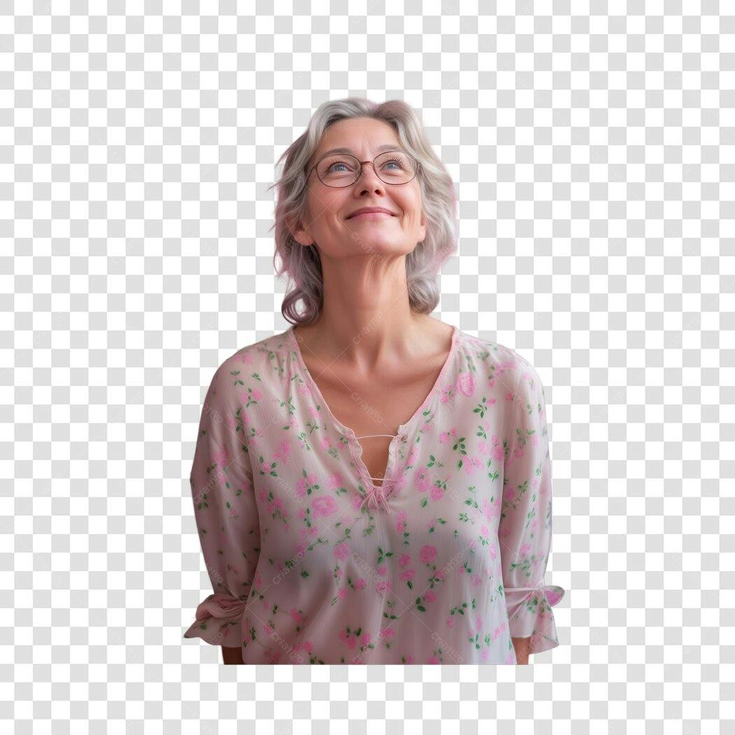 Imagem PNG mulher madura com fundo transparente