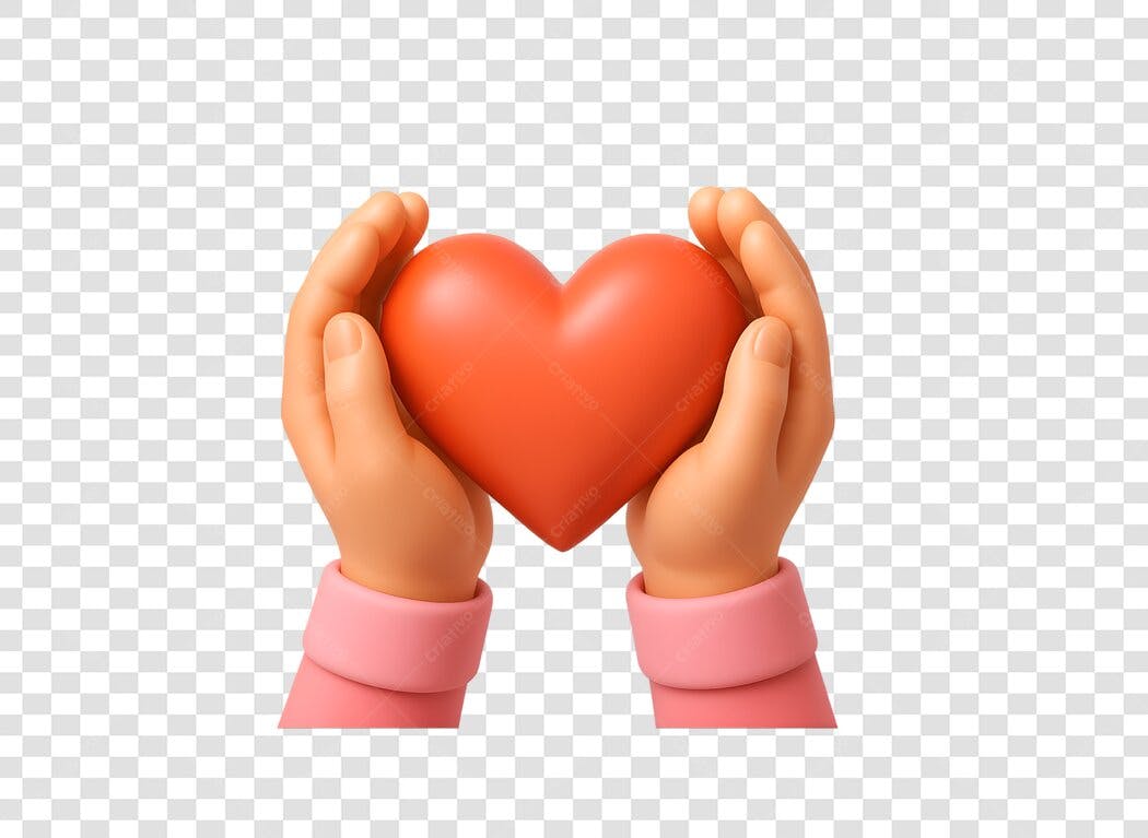 Post para Dia dos Namorados Coração nas Mãos PNG com fundo transparente