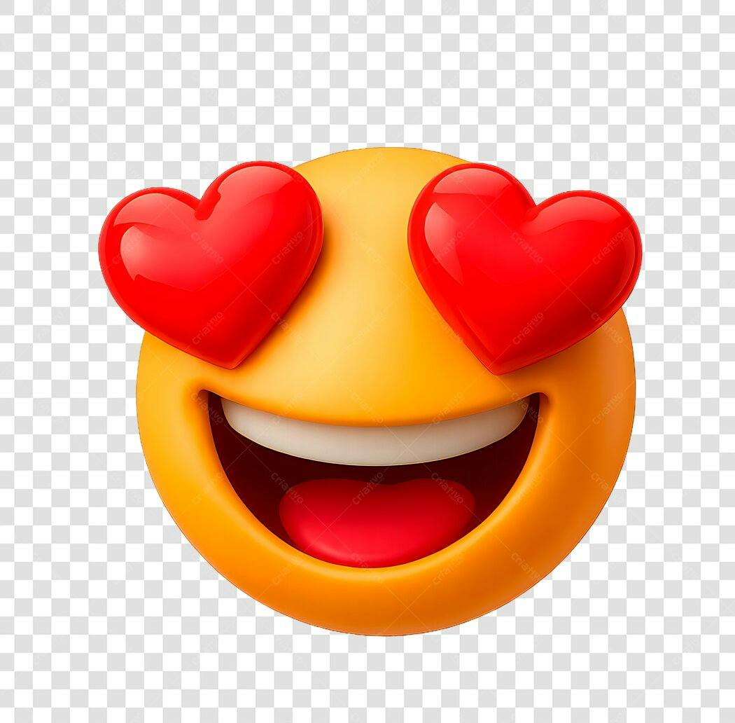 Emoji apaixonado PNG com fundo transparente