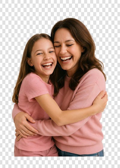 Mãe com a sua filha abraçadas