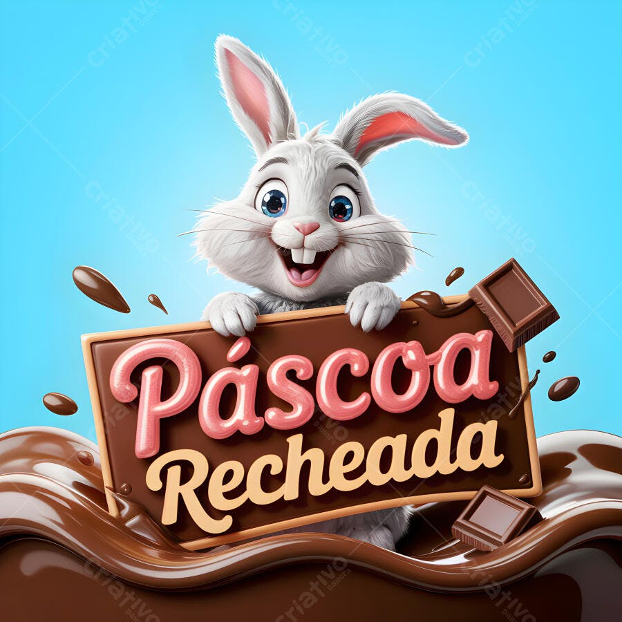 Coelho da Páscoa com chocolate