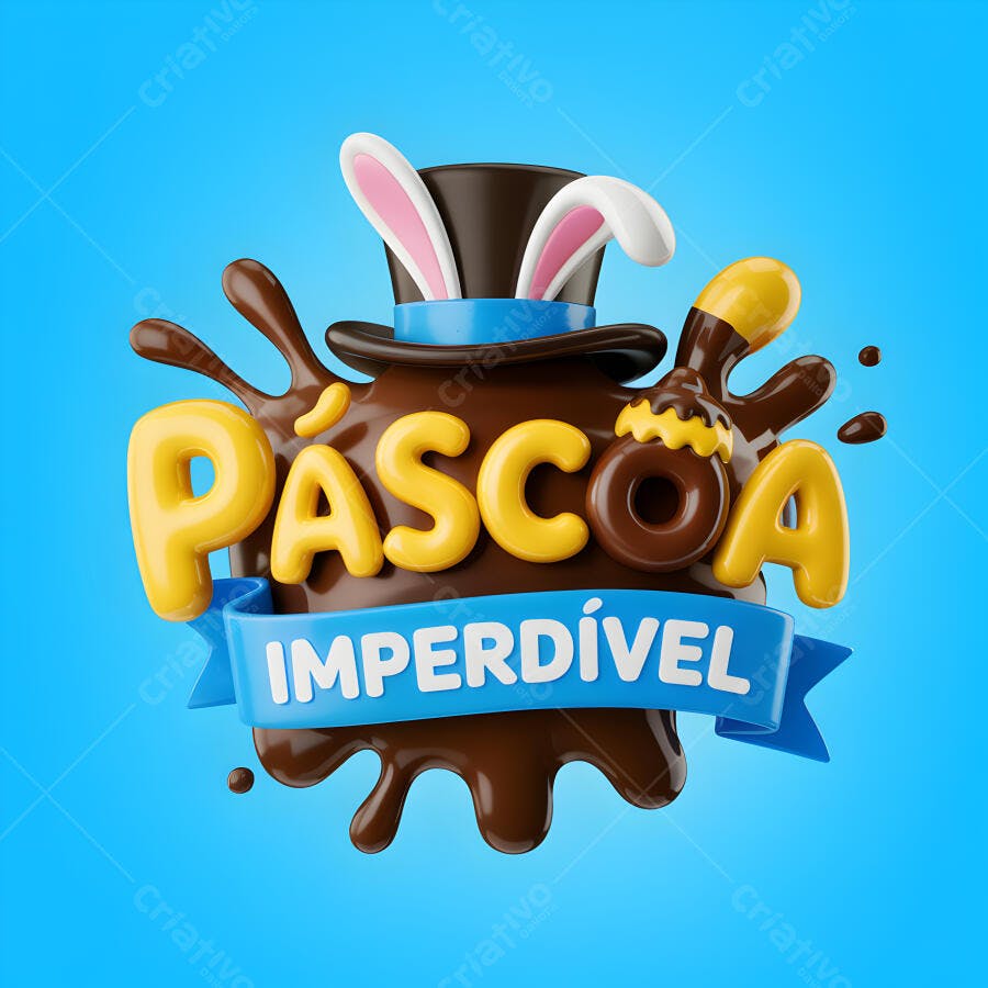 Páscoa imperdível com chapéu de coelho e chocolate