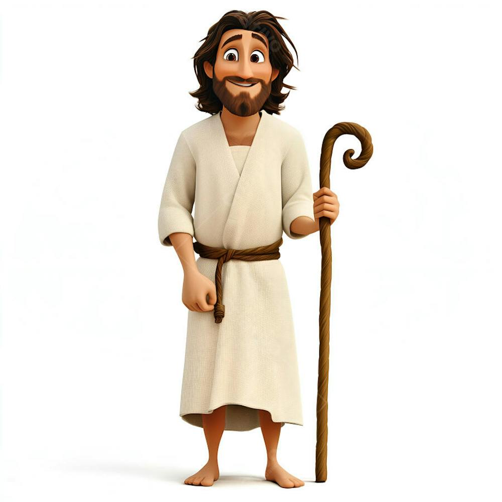 Jesus segurando um cajado