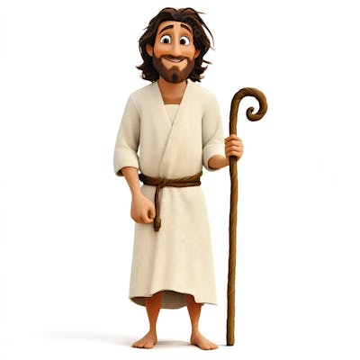 Jesus segurando um cajado