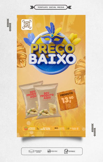 Storie panfleto promocional de carnaval