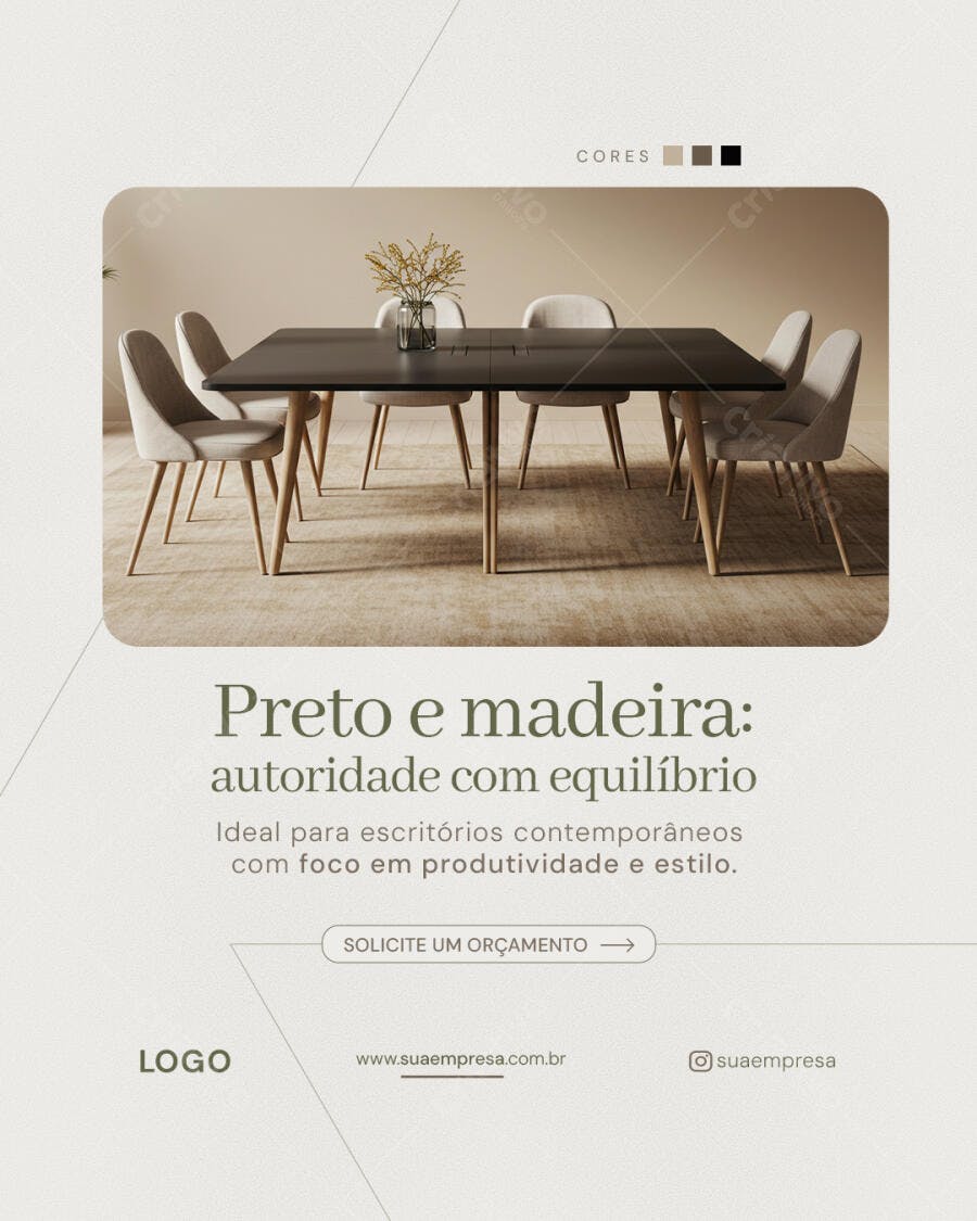 Flyer para Escritório Moderno PSD Editável