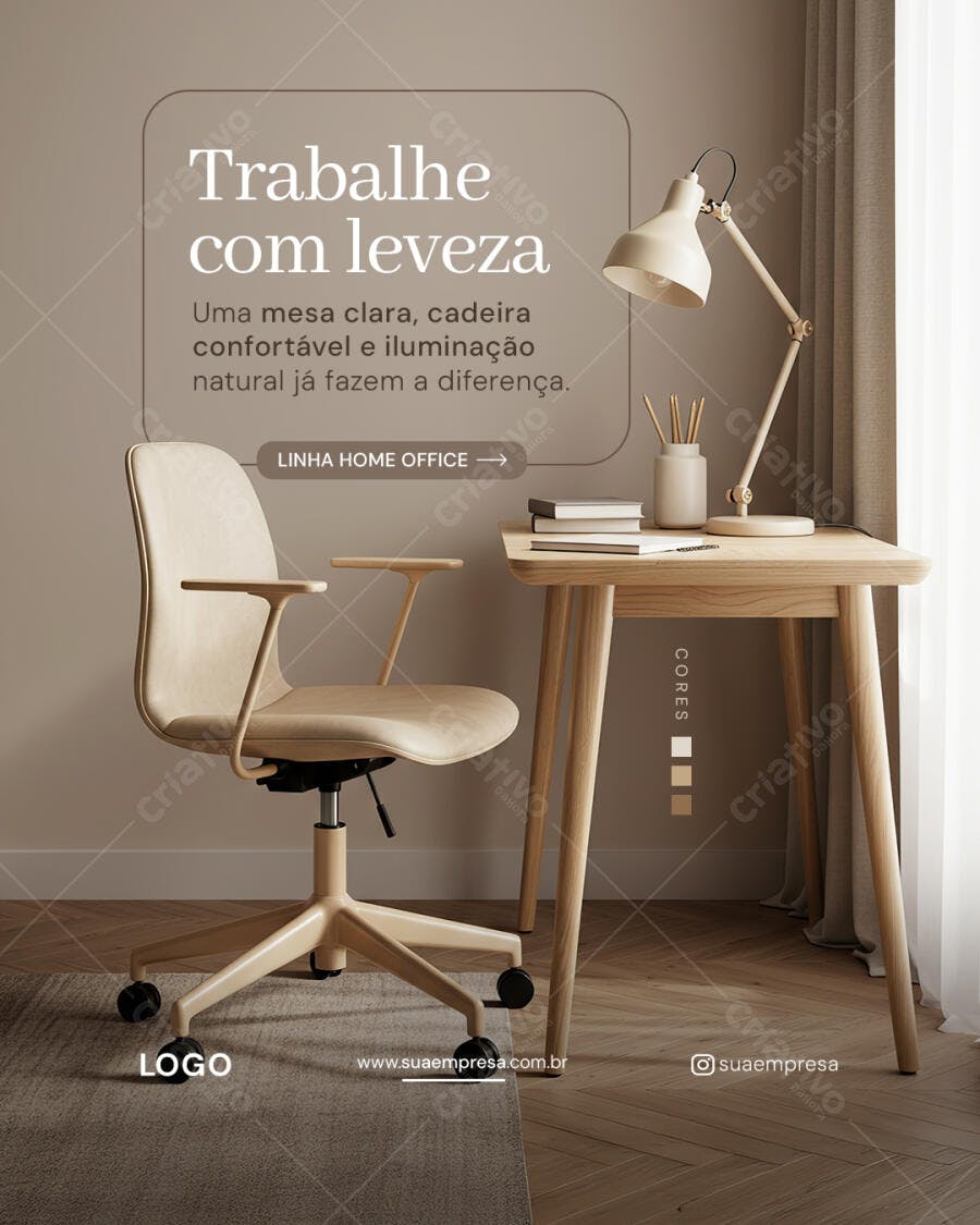 Banner Home Office Minimalista PSD Editável