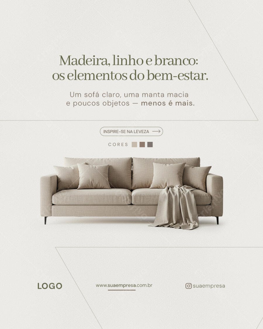 PSD para Design de Interiores Minimalista PSD Editável