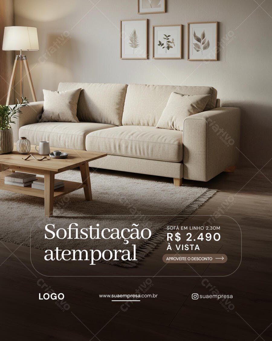 Flyer para Decoração de Sala PSD Editável