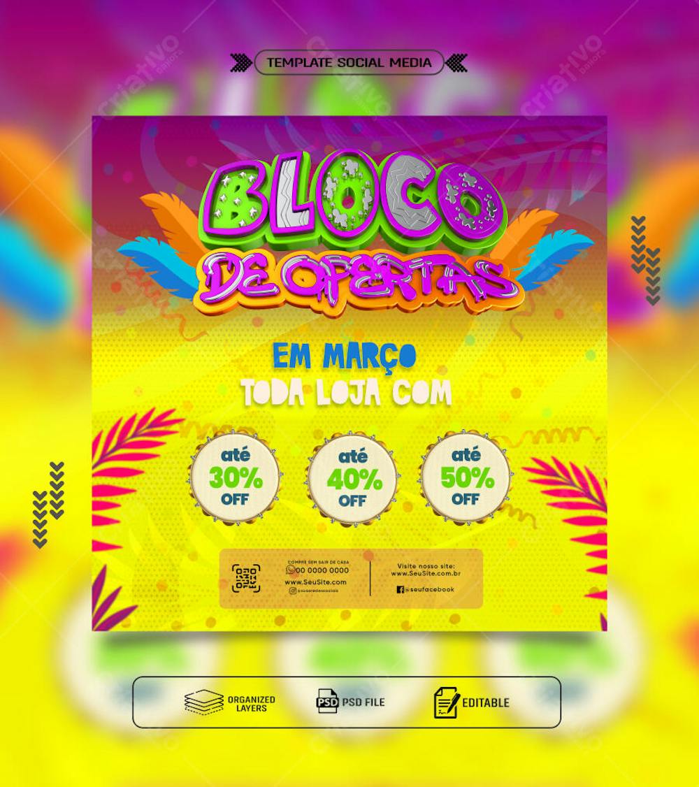 Feed panfleto promocional oferta de carnaval