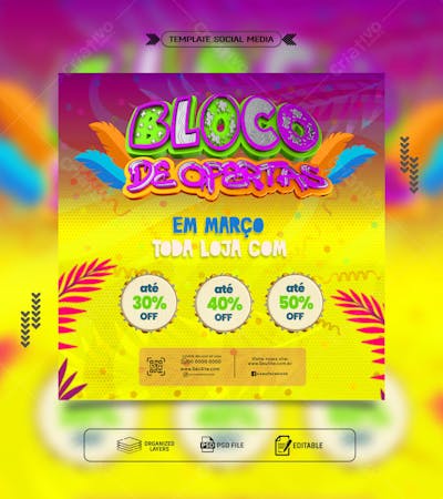 Feed panfleto promocional oferta de carnaval