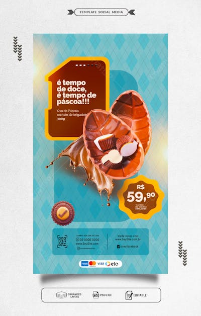 Story Template social media pascoa recheada