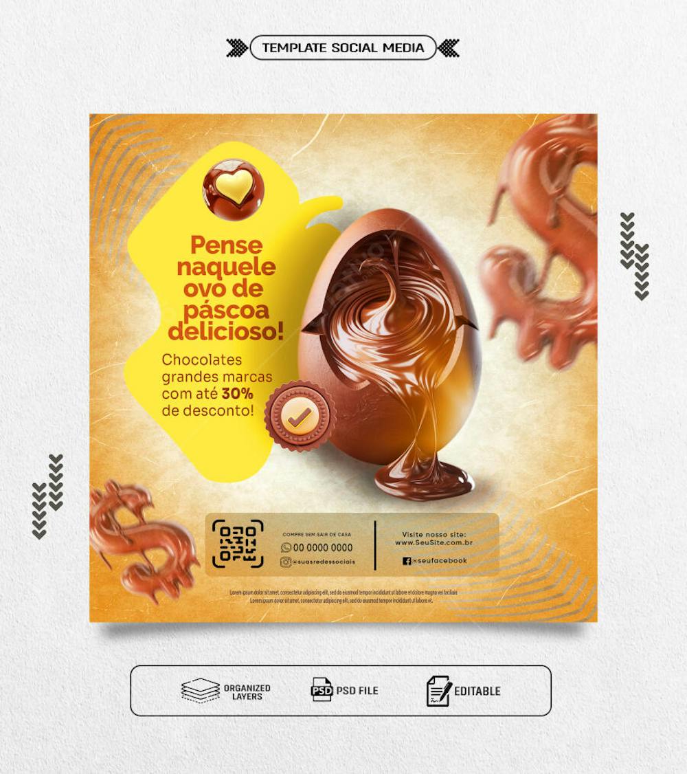 Feed Template social media promo de páscoa