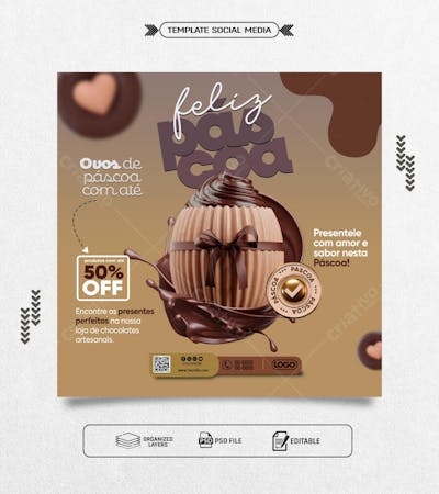 Feed Template social media doce pascoa