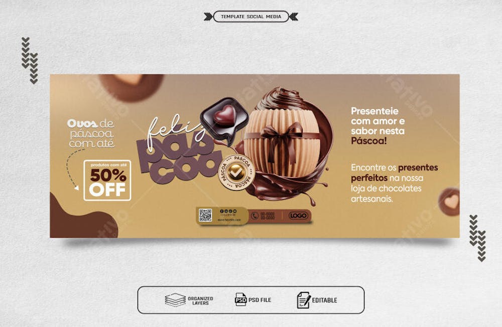 banner Template social media doce pascoa