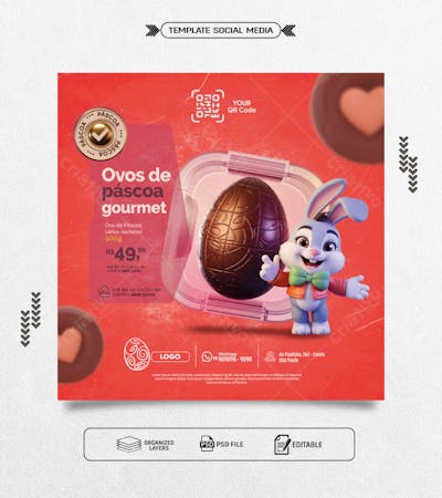 Feed Template social media ovos gourmet