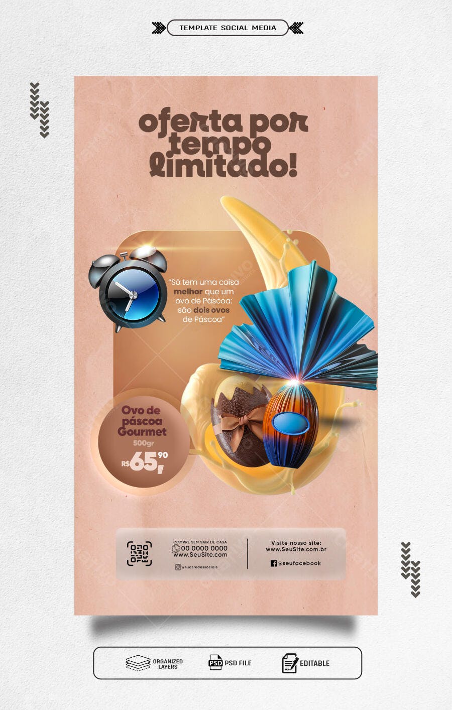 Flyer Páscoa Oferta Limitada PSD Editável