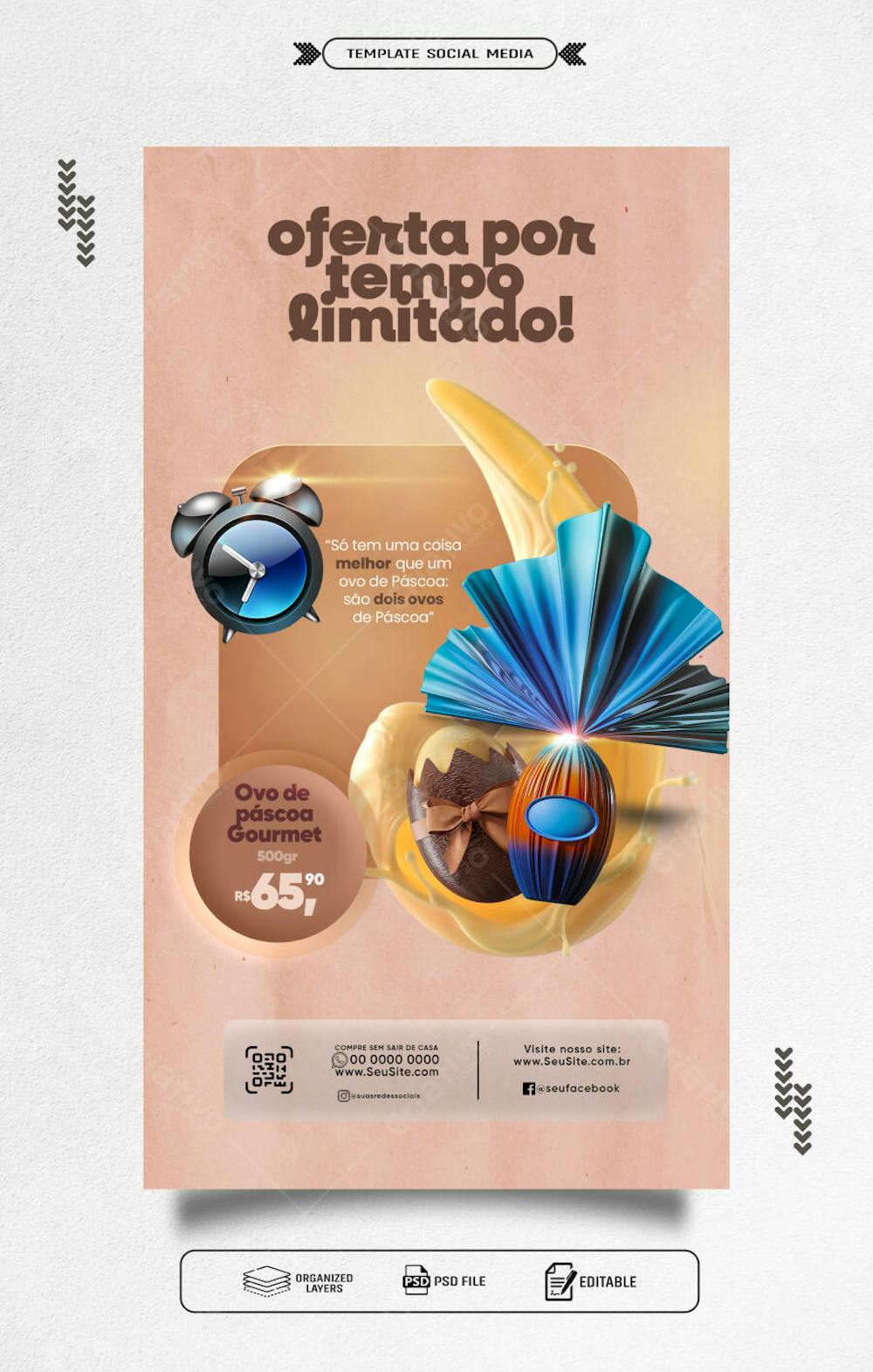 Story Template social media promoção de páscoa tempo limitado