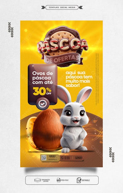 Story Template social media pascoa de ofertas