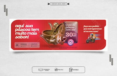 Banner Template social media pascoa de sabor