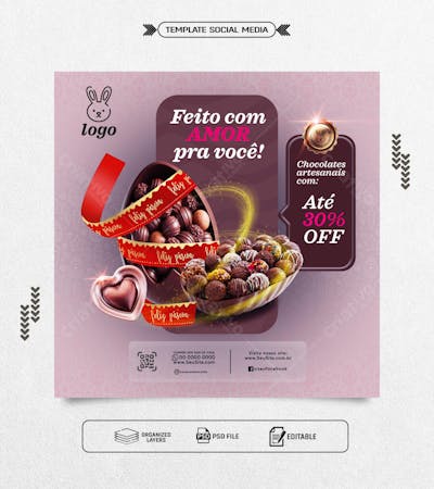 Feed Template social media pascoa com amor
