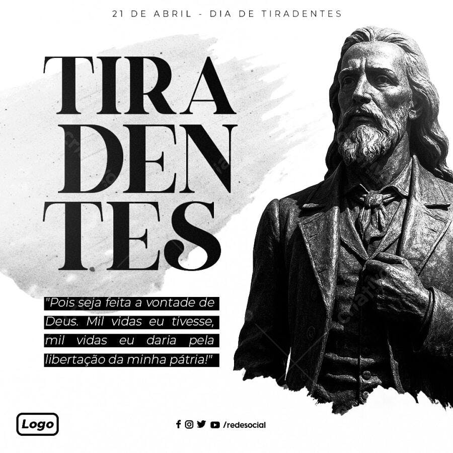 Flyer 21 de Abril Dia de Tiradentes PSD Editável