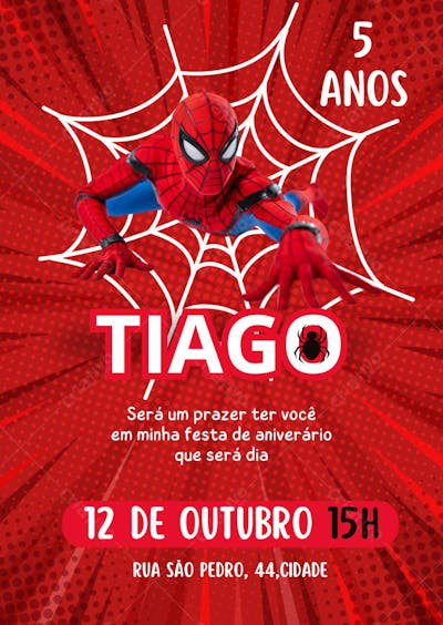 Convite Aniversário Homem Aranha