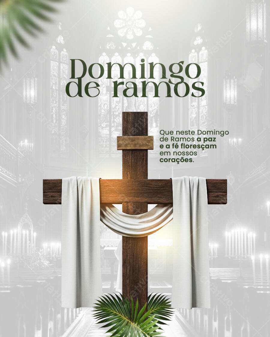 Flyer Domingo de Ramos PSD Editável
