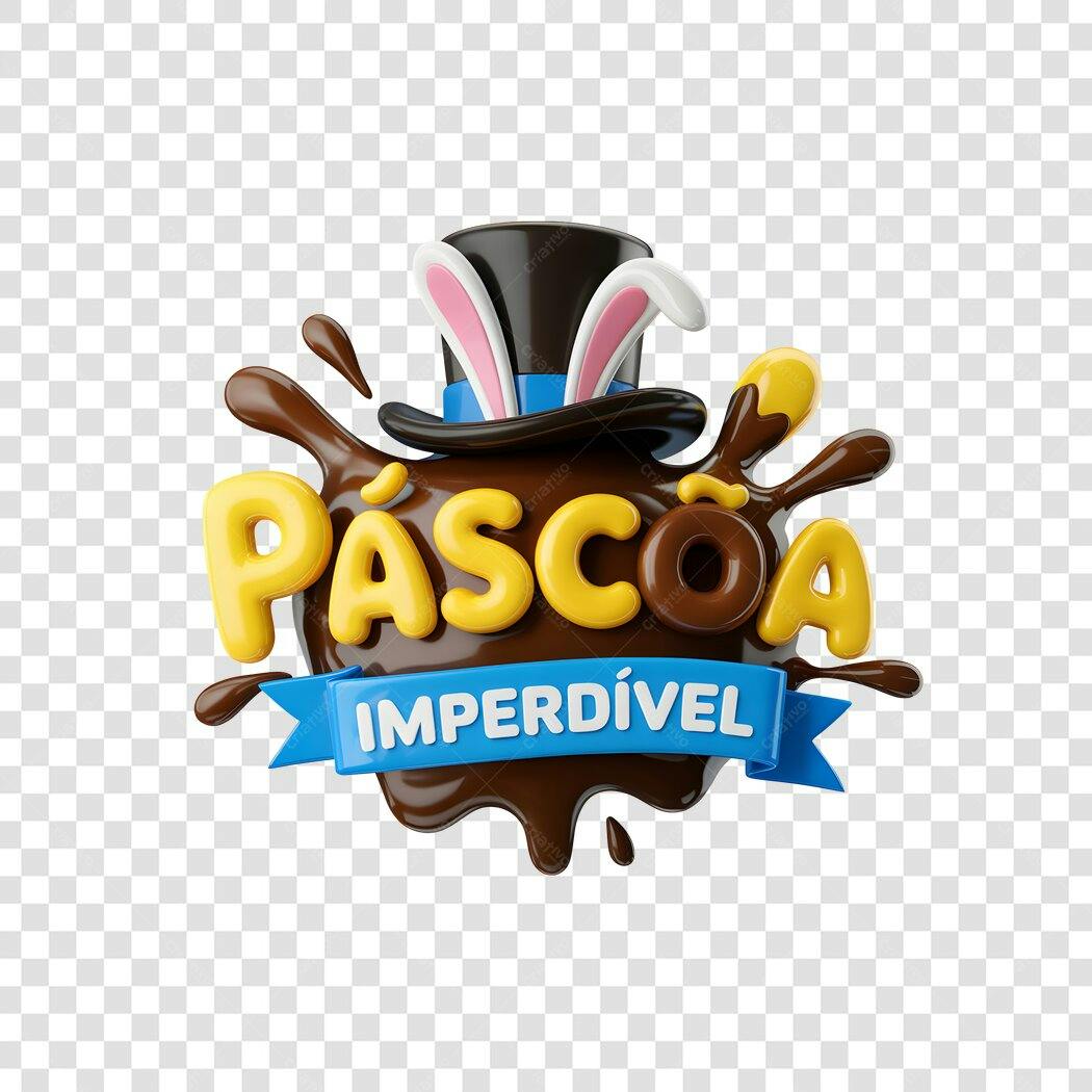Banner Páscoa Imperdível com Chapéu Coelho PNG com fundo transparente