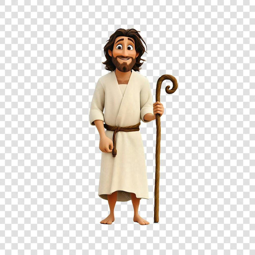 Jesus segurando um cajado
