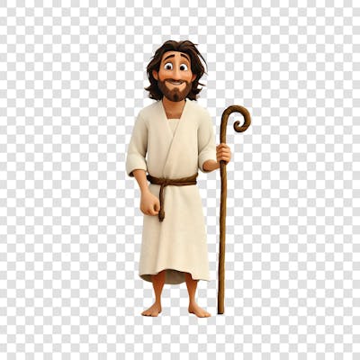 Jesus segurando um cajado