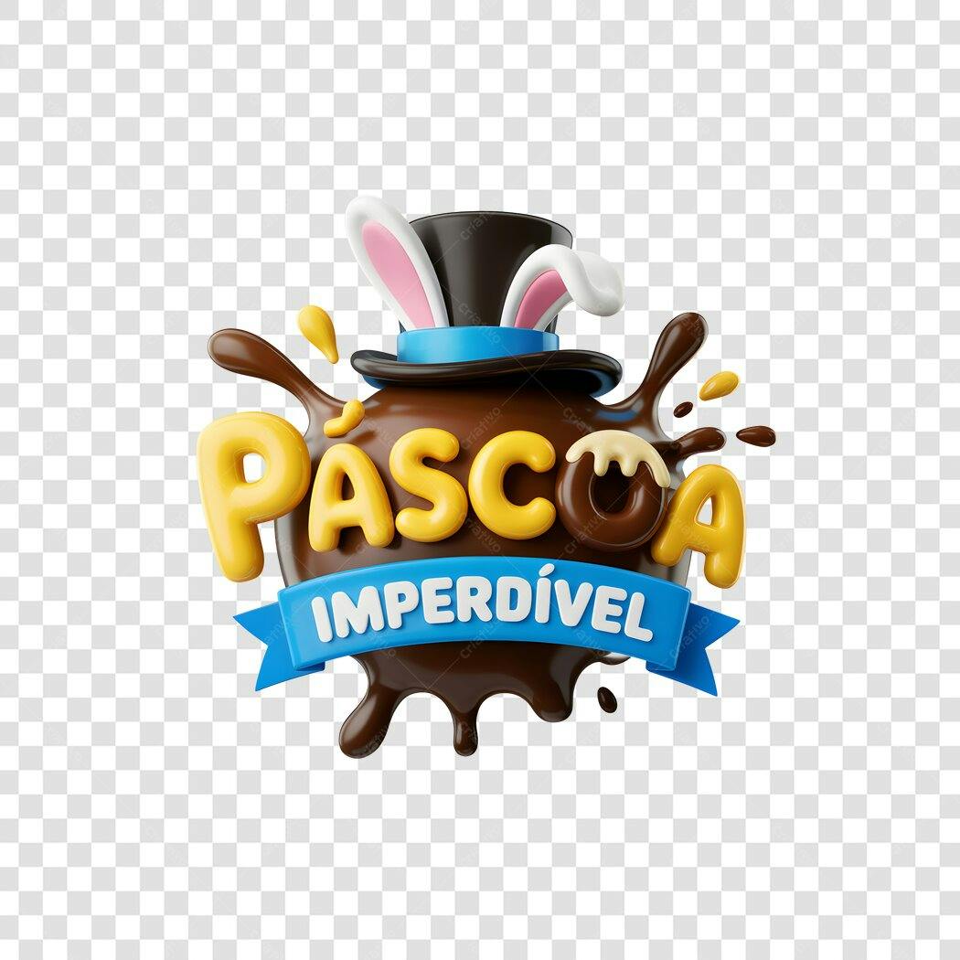 Banner Páscoa Chocolate PNG com fundo transparente
