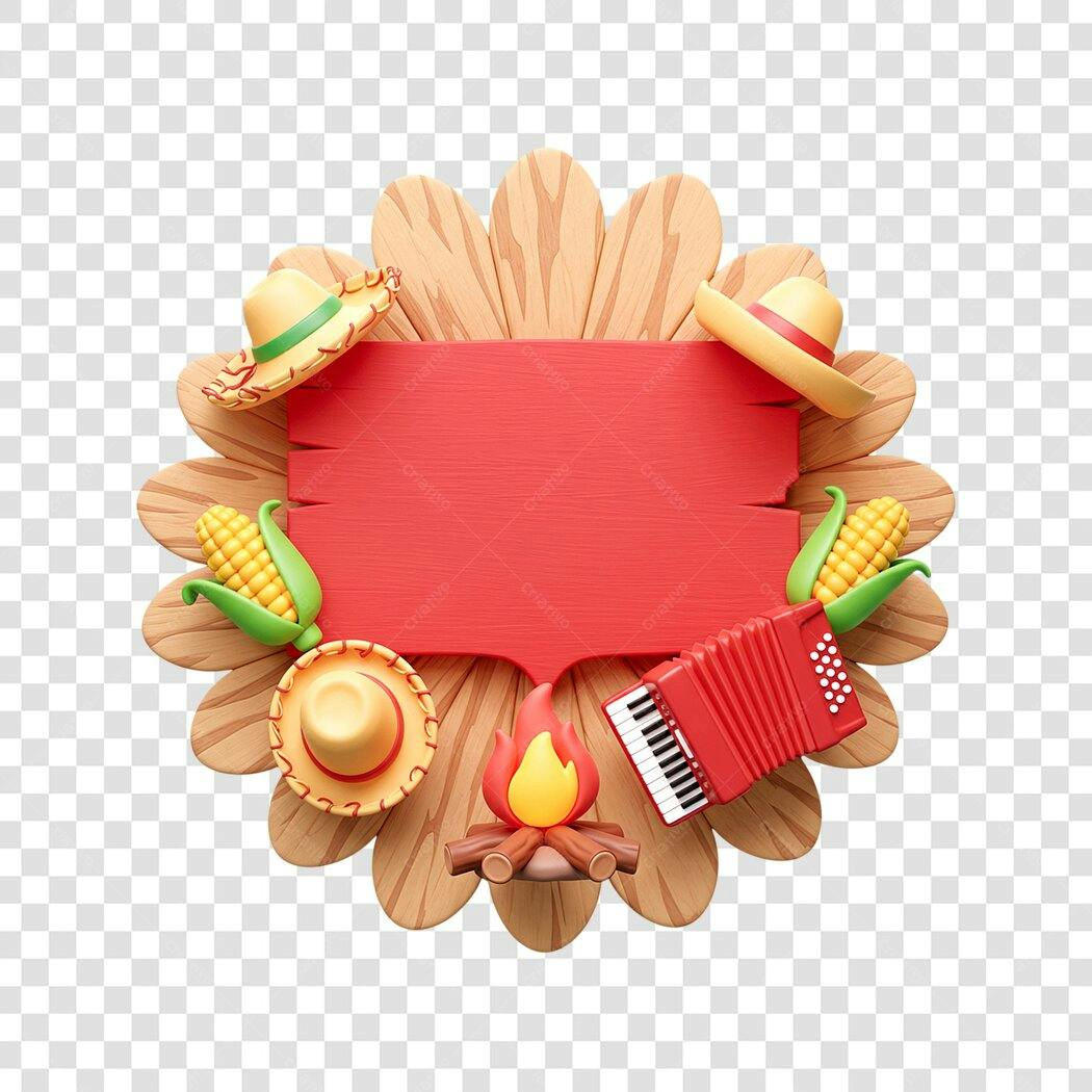 Banner Festa Junina PNG com fundo transparente