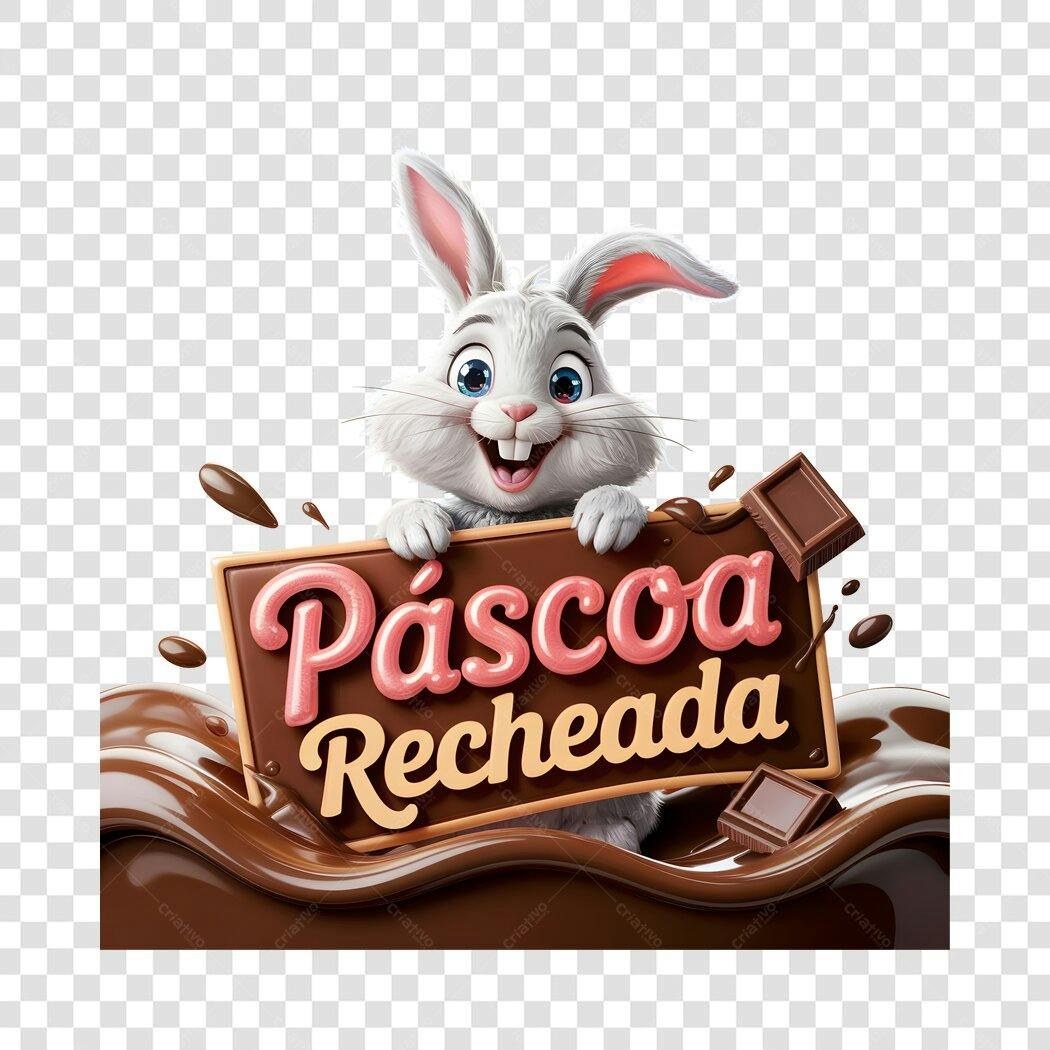 Banner Páscoa Recheada PNG com fundo transparente