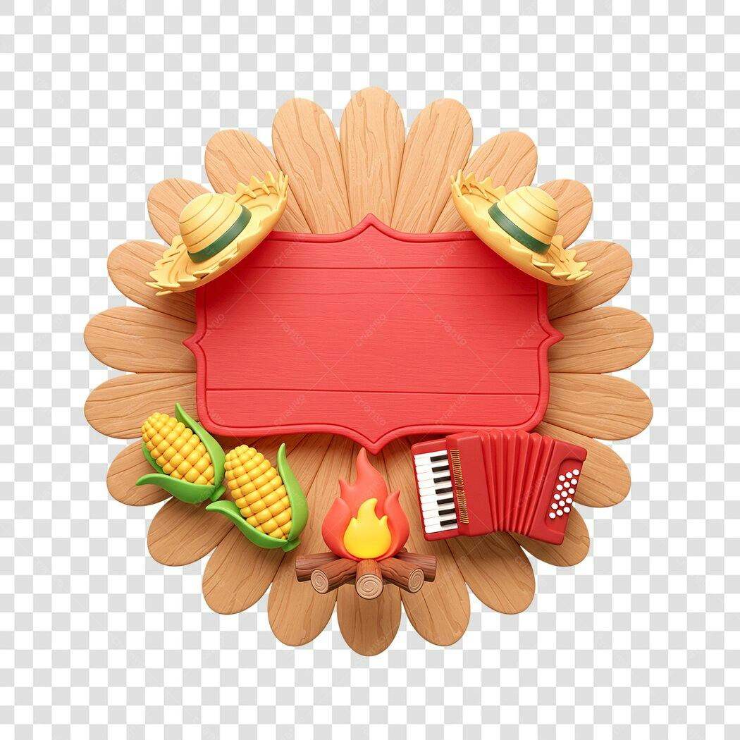 Banner Festa Junina PNG com fundo transparente